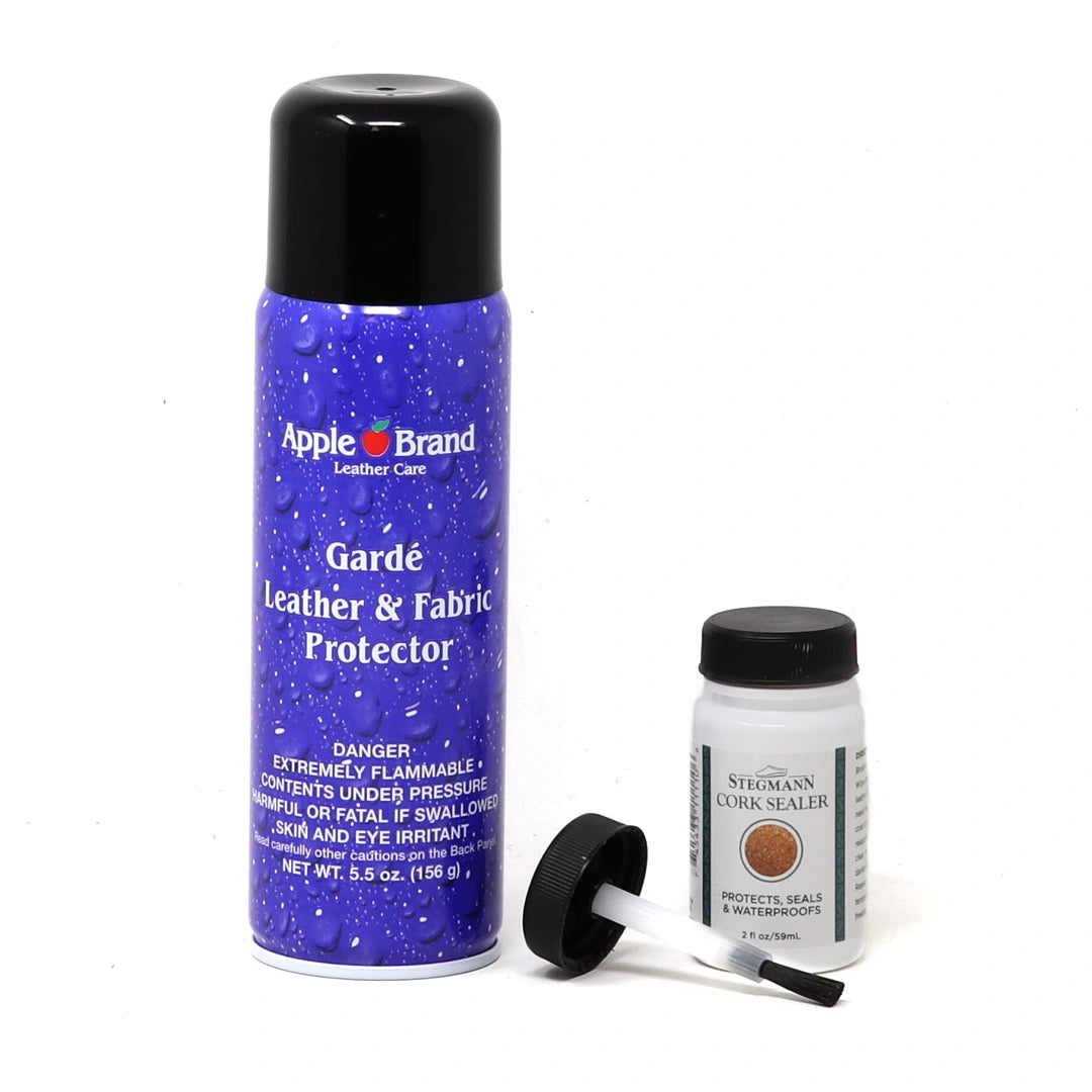 The Leather & Cork Care Kit - Protector & Sealer is perfect for protecting and sealing materials such as Stegmann leather shoes.