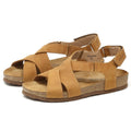 Experience comfort and style with the Women's Hannah Leather Sandal, designed in brown with a soft suede footbed for added luxury.