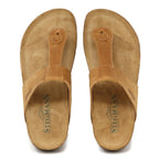 Explore the Women's Inga Leather Sandal by "Stegmann," showcasing a brown leather thong design with a sustainable cork footbed for optimal comfort. Combining style and eco-consciousness, these sandals feature a timeless design akin to the well-known Birkenstock Gizeh.