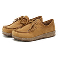 The Women's Mainz Leather Moc Shoe features a light brown moc stitch design with laces, an oiled leather upper, textured rubber soles, and an UltraComfort footbed for all-day comfort.
