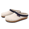 The Women's Original 108 Wool Clog - Medium offers soft Merino wool felt uppers, cork soles, black rubber outsoles, and a dark trim for cozy support—perfect for comfort, especially if you have plantar fasciitis.