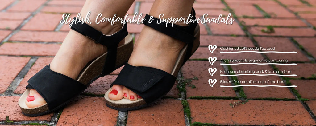 Comfortable cushioned sandals on sale