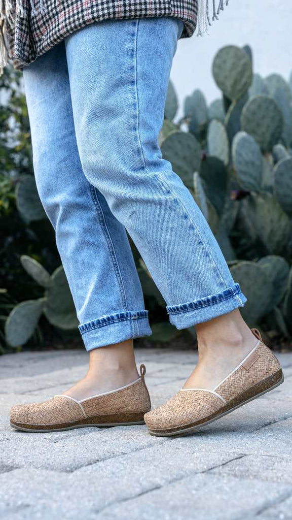 The 100% Vegan and Fully Sustainable Cork Liesl Skimmer - comfortable, cute, amazing arch support and ready for summer!