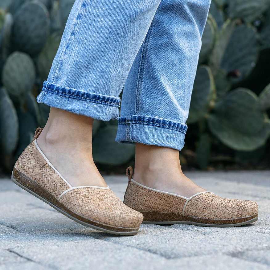 The 100% Vegan and Fully Sustainable Cork Liesl Skimmer - comfortable, cute, amazing arch support and ready for summer!