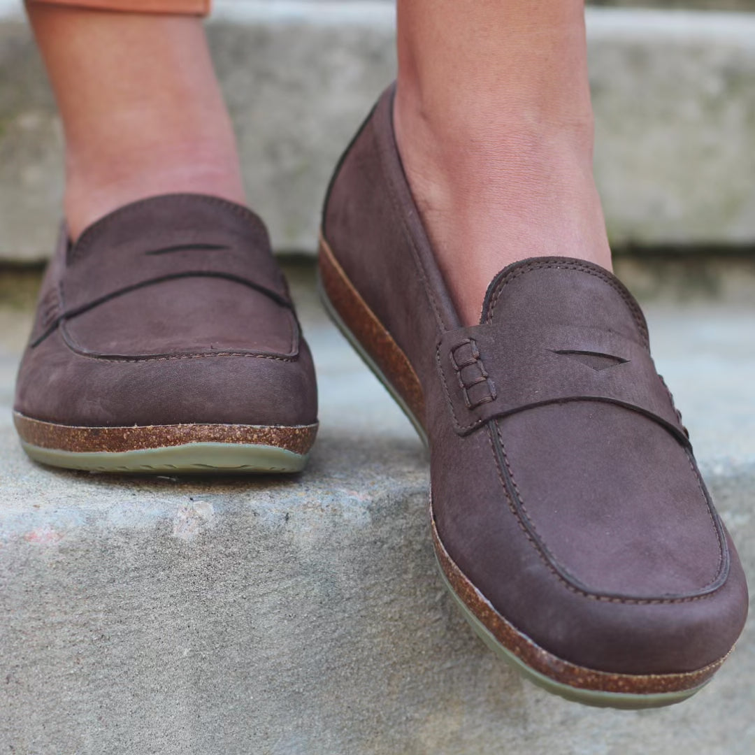 The Victoria Loafer by Stegmann - Gabardine lined leather with arch support and a wide toe box.