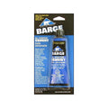 A tube of Barge Shoe Repair Cement in blue packaging, ideal for repairing shoes, is labeled as toluene-free and flammable, and comes with clear usage instructions and caution warnings for safe use.
