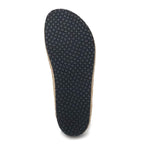 The image shows the sole of the Women's Original 108 Wool Clog - Medium, featuring a dark rubber sole with a wavy tread pattern and orthopedically shaped design for enhanced comfort.